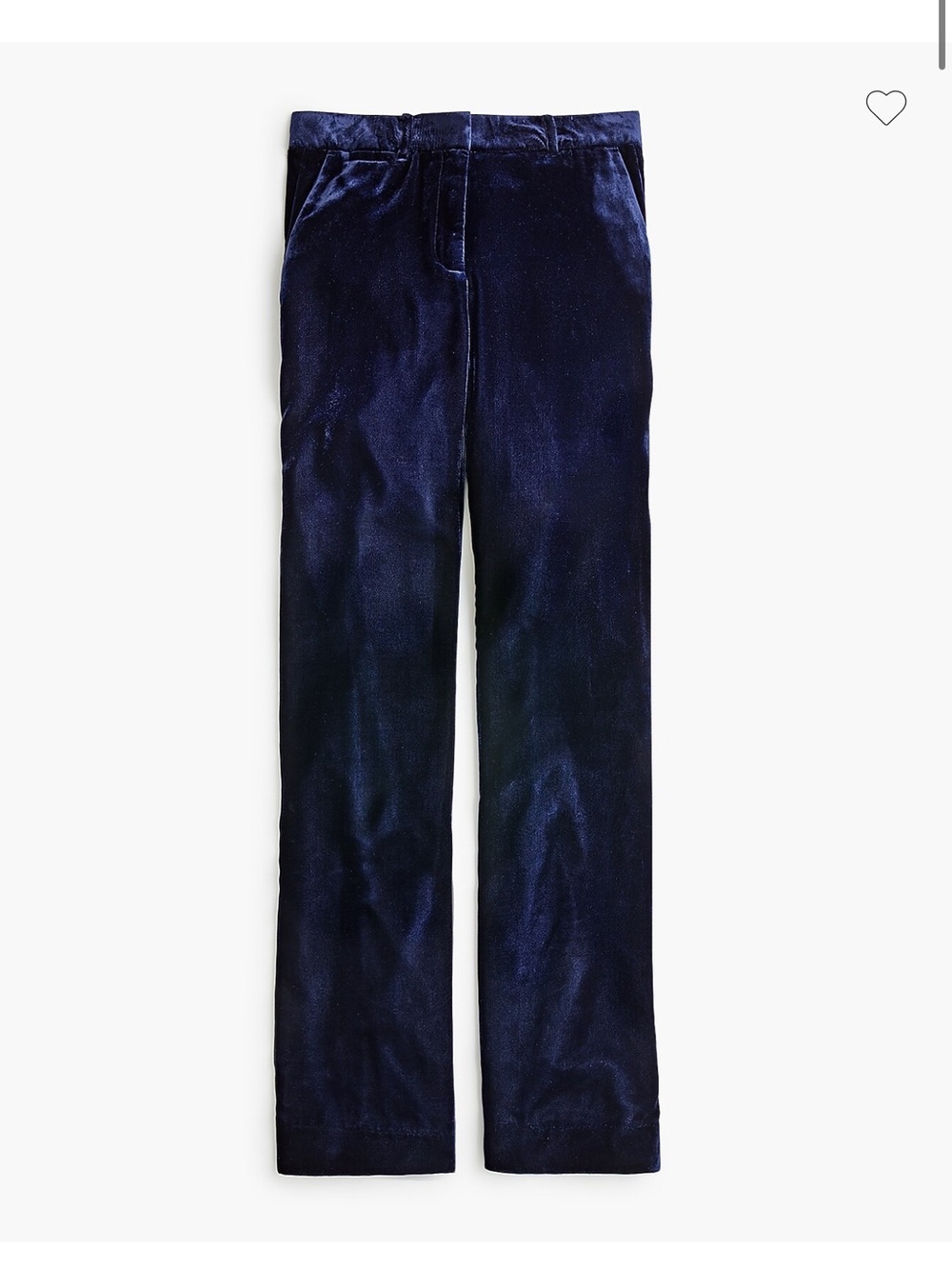 NWT J.Crew High-Rise Flared Velvet Pants Navy Size 0 J5765